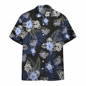 3D Back The Blue Hawaiian Shirt  - Thelegend59