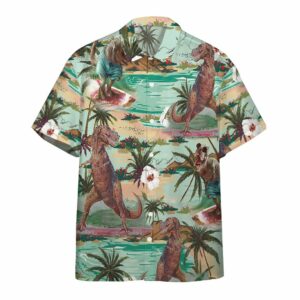 3D Dinosaurs Surfing Hawaiian Shirts  - Thelegend59