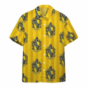 3D Harry Potter Hogwarts Hufflepuff House Pride Crests Custom Hawaiian Shirt - For Men And Women - Kids  - Thelegend59
