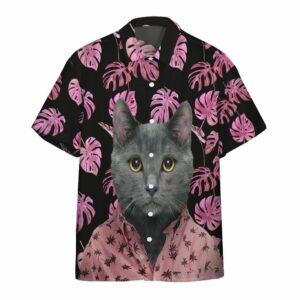 3D Hawaiian Chartreaux Cat Hawaiian Shirts  - Thelegend59