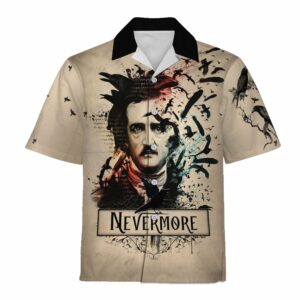 3D Hawaiian Outfit Edgar Allan Poe Nevermore  - Thelegend59