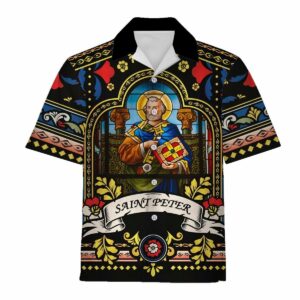 3D Hawaiian Outfit Pope St Peter Stained Glass  - Thelegend59
