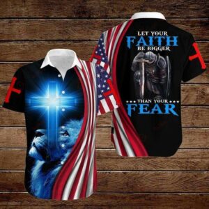 4Th July Independence Day Lion Warrior Let Your Faith Hawaiian Shirts  - Thelegend59