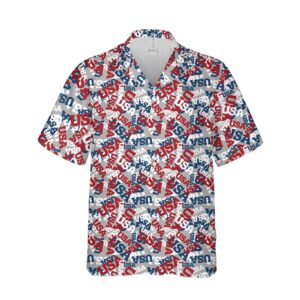 4Th Of July Us Flag Usa Seamless Pattern Unisex Hawaiian Shirts  - Thelegend59