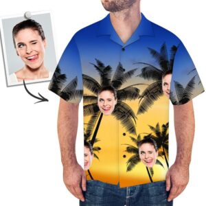 Custom Face All Over Print Hawaiian Shirt Coconut Trees - For Men And Women Kids  - Thelegend59