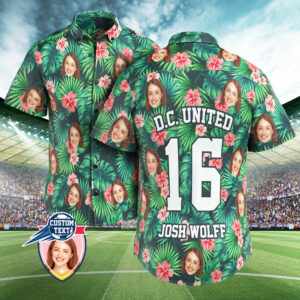 Custom Printed Hawaiian Shirt For Fans Personalized Face And Text Hawaiian Shirt Gift For Fans - Red Flowers Design - For Men And Women Kids  - Thelegend59