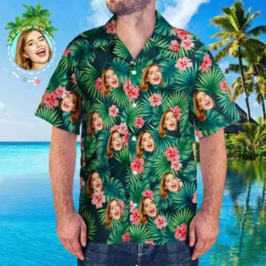 Custom Face All Over Print Beach Style Hawaiian Shirt Flowers - For Men And Women Kids  - Thelegend59