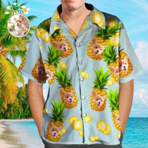 Pineapple Hawaiian Shirt With Face Custom Tropical Hawaiian Shirtss Upload Your Photo - For Men And Women Kids  - Thelegend59
