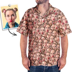 Custom Face Mash Men'S Hawaiian Shirt - For Men And Women Kids  - Thelegend59