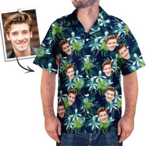 Custom Face All Over Print Tropical Style Hawaiian Shirt - For Men And Women Kids  - Thelegend59