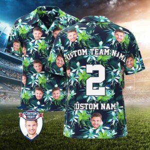 Custom Printed Hawaiian Shirt For Fans Personalized Face And Text Hawaiian Shirt Gift For Fans - Leaves & Petal - For Men And Women Kids  - Thelegend59