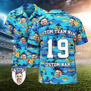 Custom Printed Hawaiian Shirt For Fans Personalized Face And Text Hawaiian Shirt Gift For Fans - Mountains Design - For Men And Women Kids  - Thelegend59