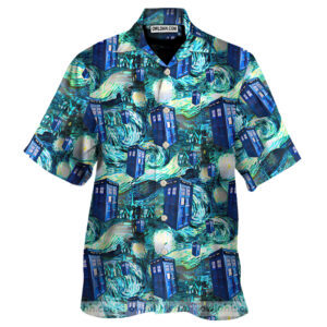 Tardis Starry Night Doctor Who Hawaiian Shirt - For Men And Women - Kids  - Thelegend59