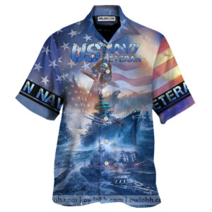 Navy Ships At Sea And Anchors Us Navy Veteran Hawaiian Shirt - For Men And Women - Kids  - Thelegend59