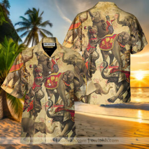 Amazing Elephant Circus Show Unisex Hawaiian Shirt  - Thelegend59