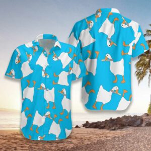 A Dangerous Duck With Knife Hawaiian Shirt Funny Duck Hawaiian Shirts Gifts For Duck Lovers  - Thelegend59