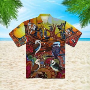 A Spirit Bird - Kookurra Dreaming Original Art Hawaiian Shirt  - Thelegend59