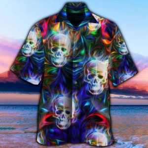 Abstract Skull Colorful Hawaiian Shirt - Crazy Funny Hawaiian Shirt  - Thelegend59