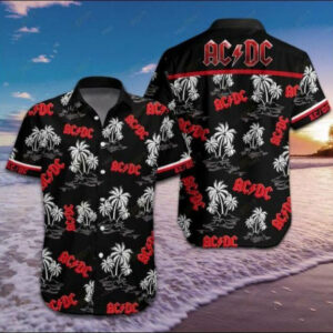 Acdc Band Hawaiian Graphic Print Short Sleeve  - Thelegend59