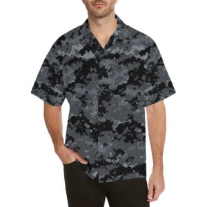 Acu Digital Black Camouflage Hawaiian Shirt  - Thelegend59
