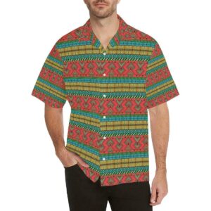 African Colorful Zigzag Print Pattern Hawaiian Shirt  - Thelegend59