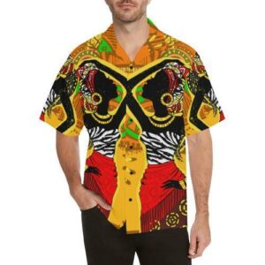 African Girl Print Hawaiian Shirt  - Thelegend59