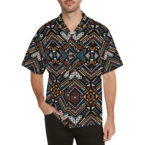 African Kente Print Hawaiian Shirt  - Thelegend59