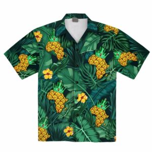 African Map Pineapple Tropical Hawaiian Aloha Hawaiian Shirts  - Thelegend59