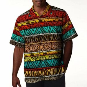 African Traditional Pattern Tropical Hawaiian Aloha Hawaiian Shirts  - Thelegend59