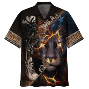 Air Force Lion U.S.A.F Veteran Hawaiian Shirt - For Men And Women - Kids  - Thelegend59