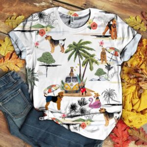 Airedale Terrier Hawaii Beach Retro  - Thelegend59