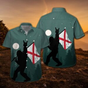 Alabama Proud Bigfoot Sasquatch American Hawaiian Aloha Hawaiian Shirtss  - Thelegend59