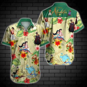 Aladdin Hawaiian Graphic Print Short Sleeve  - Thelegend59