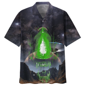 Alien Black High Quality Unisex Hawaiian Shirt  - Thelegend59