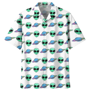 Alien White Awesome Design Unisex Hawaiian Shirt  - Thelegend59