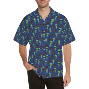 Alien Green Ufo Pattern Hawaiian Shirt  - Thelegend59
