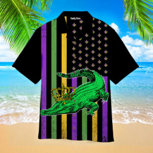 Alligator Mardi Gras Aloha Hawaiian Shirts Pn303064Lb - For Men And Women - Kids  - Thelegend59