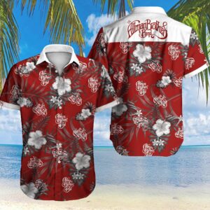 Allman Brother Band Hawaiian Graphic Print Short Sleeve  - Thelegend59