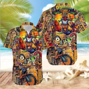 Aloha All Day Every Day Happy Tiki Unisex Hawaiian Shirts  - Thelegend59