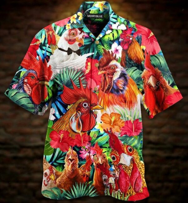 Aloha Funny Chicken Hawaiian Shirt  - Thelegend59