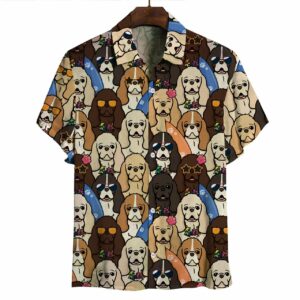 Aloha Hawaiian American Cocker Spaniel Hawaiian Shirts  - Thelegend59