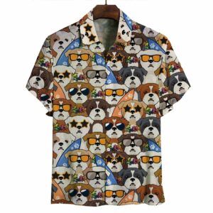 Aloha Hawaiian English Bulldog Hawaiian Shirts  - Thelegend59