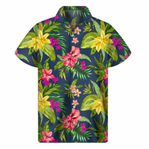Aloha Hawaiian Flowers Pattern Print Men'S Short Sleeve Hawaiian Shirts  - Thelegend59