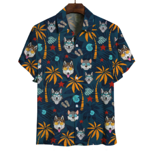 Aloha Hawaiian Husky Hawaiian Shirts  - Thelegend59