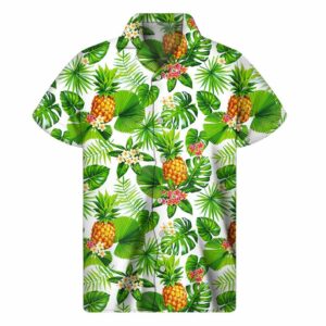 Aloha Hawaiian Pineapple Pattern Print Men'S Short Sleeve Hawaiian Shirts  - Thelegend59
