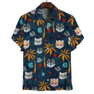 Aloha Hawaiian Pomsky Hawaiian Shirts  - Thelegend59