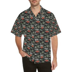 Aloha Palm Tree Design Themed Print Hawaiian Shirt  - Thelegend59