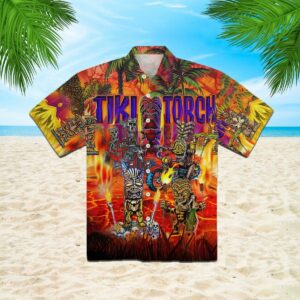 Aloha Torches Tiki Tropical Hawaiian Shirt  - Thelegend59