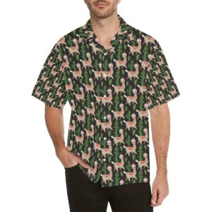 Alpaca Cactus Design Themed Print Hawaiian Shirt  - Thelegend59