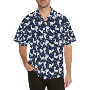 Alpaca Heart Star Design Themed Print Hawaiian Shirt  - Thelegend59